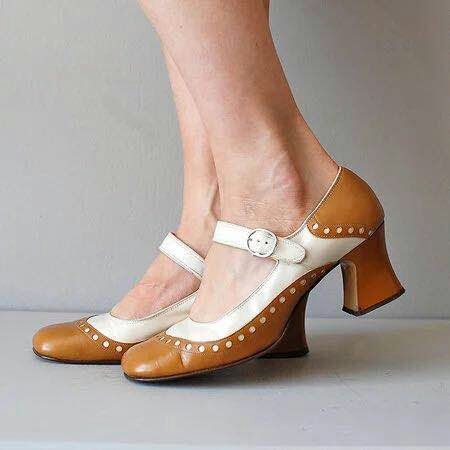 Sylvie Luster Block-Heel Pumps by Perlamila