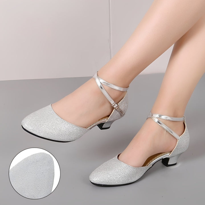 Piper Riviera Block-Heel Pumps – Silver