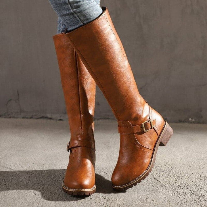 Brenna Riviera Knee-High Boots – Brown