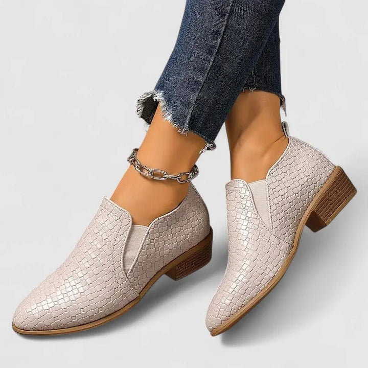 Peyton Harmony Block-Heel Shoes – Gray