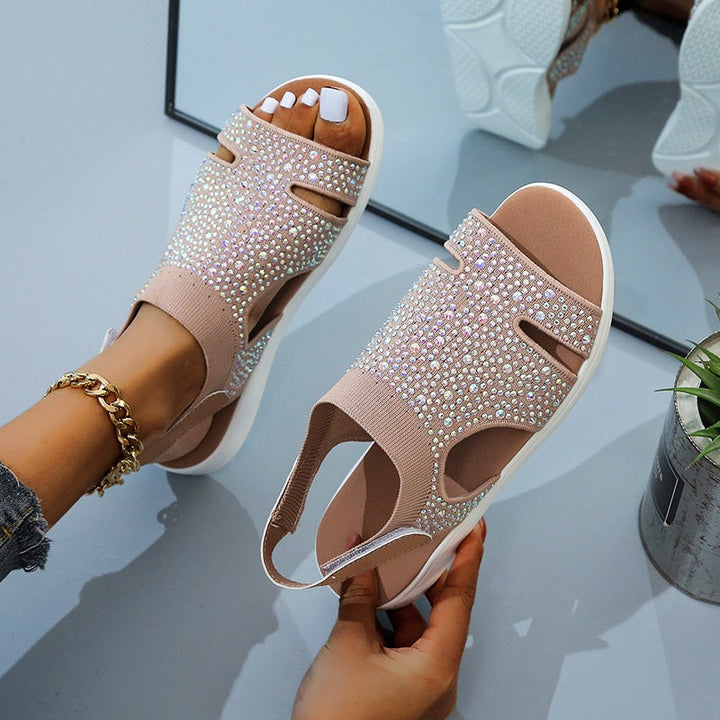 Leonie Chime Peep-Toe Sandals by Perlamila