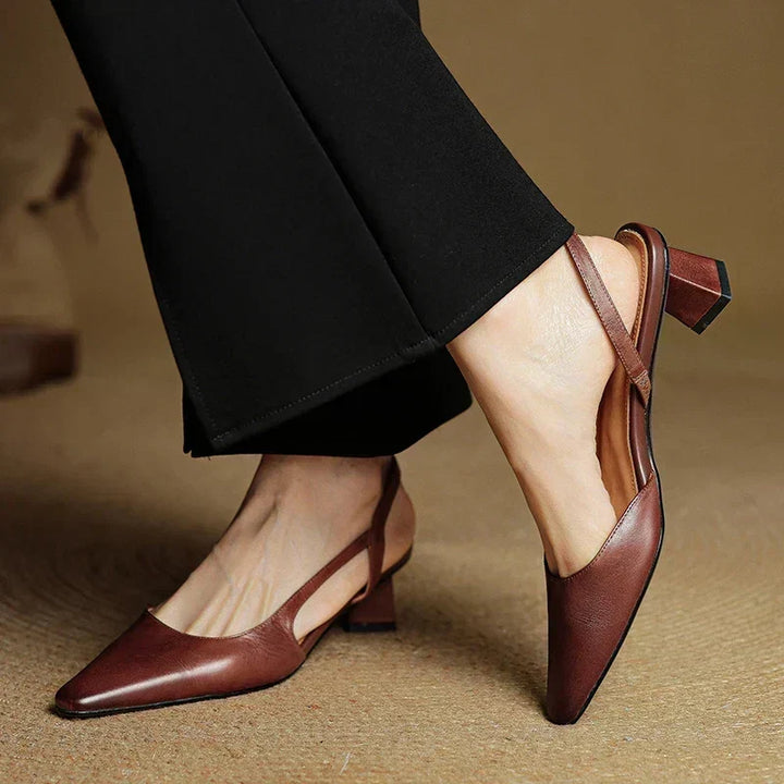Cora Luster Slingback Pumps by Perlamila