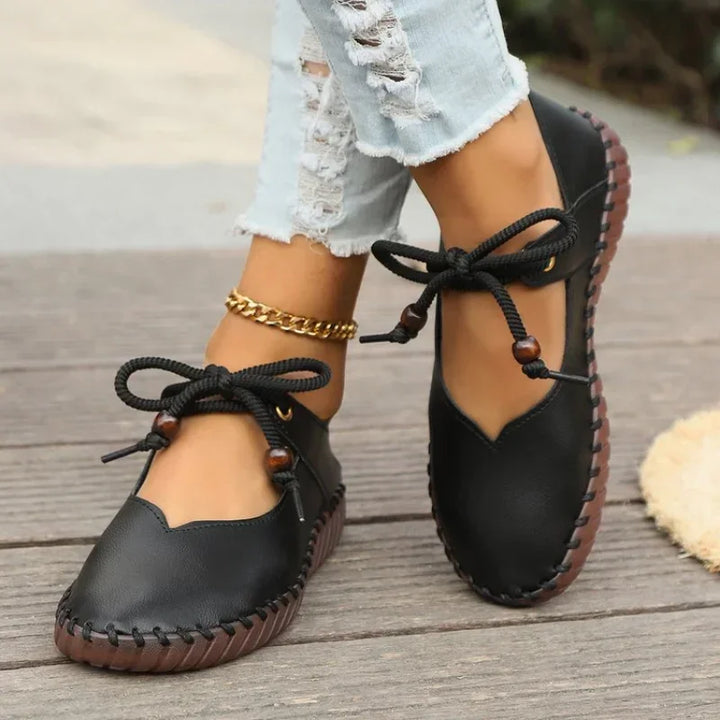 Nell Chime Lace-Up Flats by Perlamila