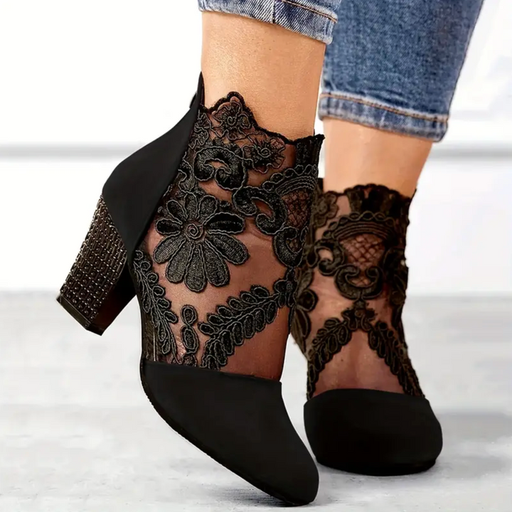 Bella Halo Heeled Ankle Boots by Perlamila