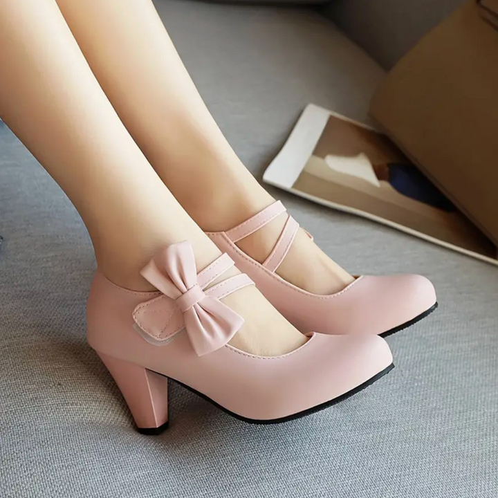 Gigi Halo Kitten-Heel Pumps by Perlamila