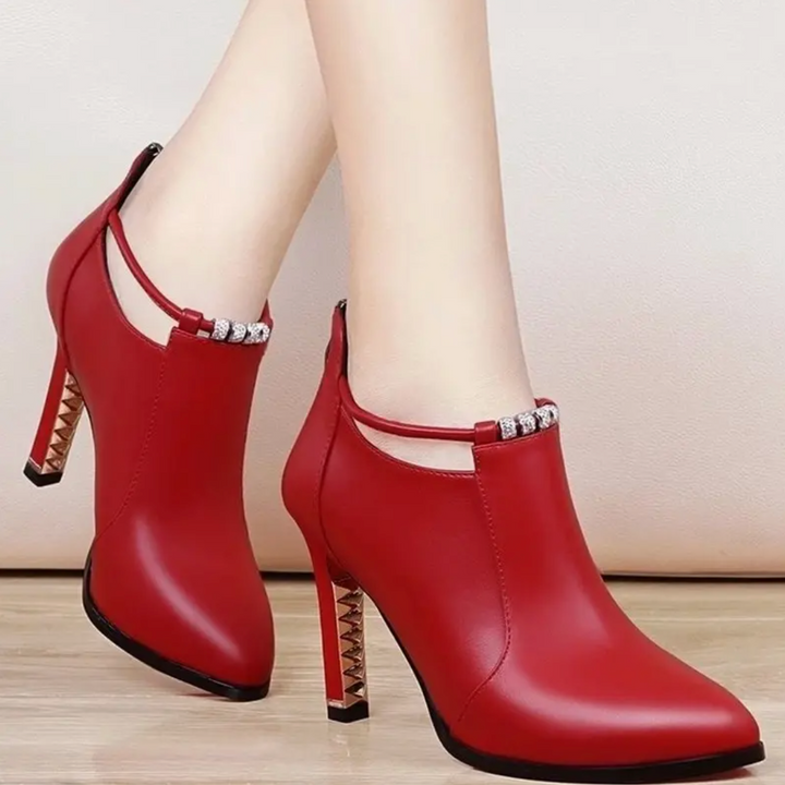 Flora Chime Stiletto Ankle Boots by Perlamila