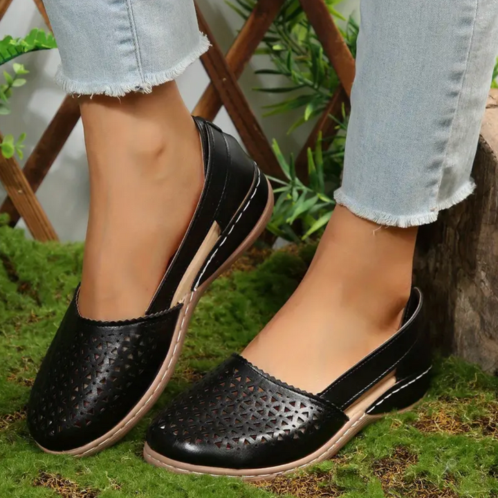 Aster Luster Perforated Slingback Ballet Flats by Perlamila