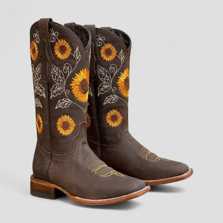 Camryn Promenade Western Ankle Boots – Dark Brown