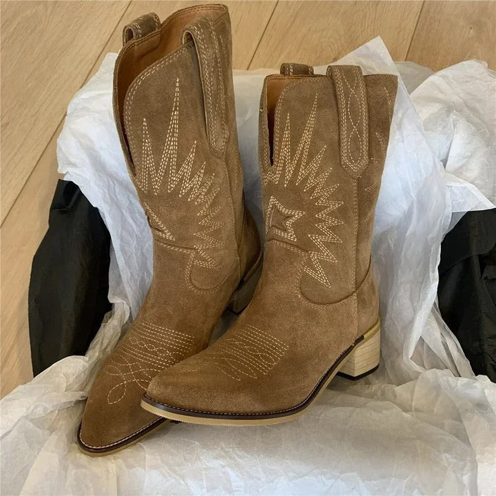 Everly Riviera Western Ankle Boots – Brown