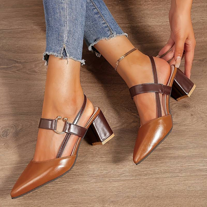 Tatum Harmony Slingback Heels – Brown