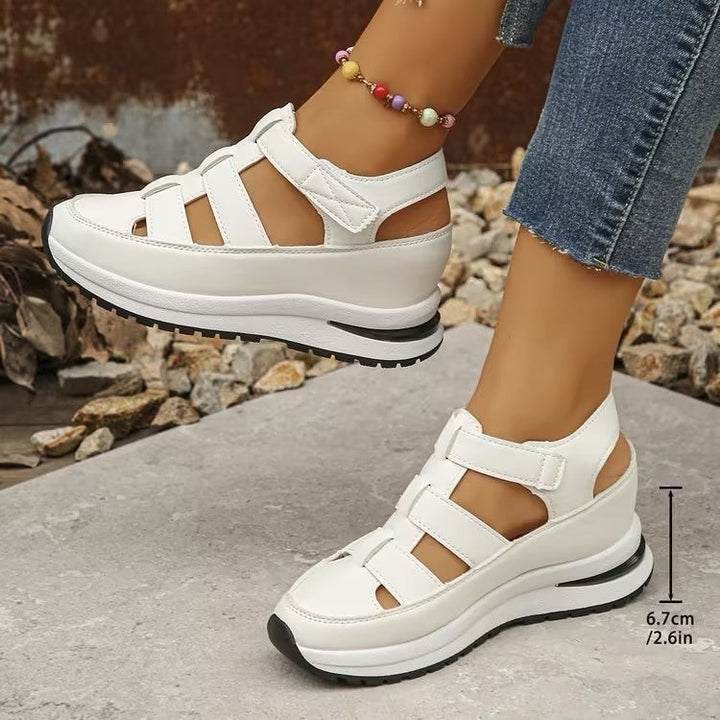 Ruby Halo Platform Sandals by Perlamila