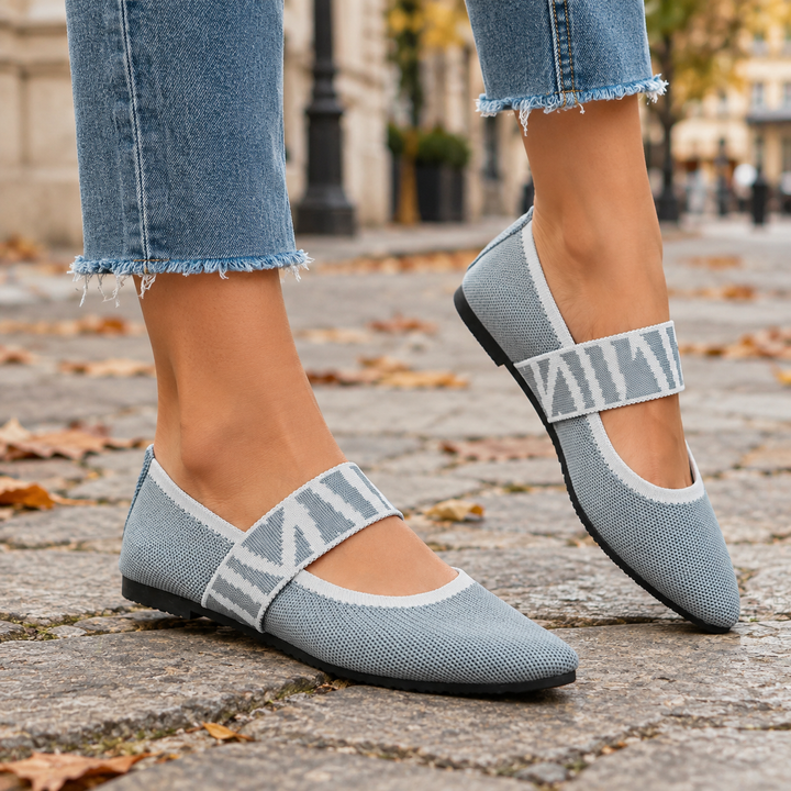 Teagan Lagoon Ballet Flats – Gray