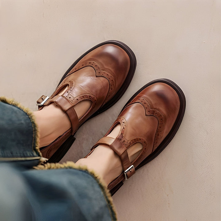 Brielle Muse Monk Strap Shoes – Brown