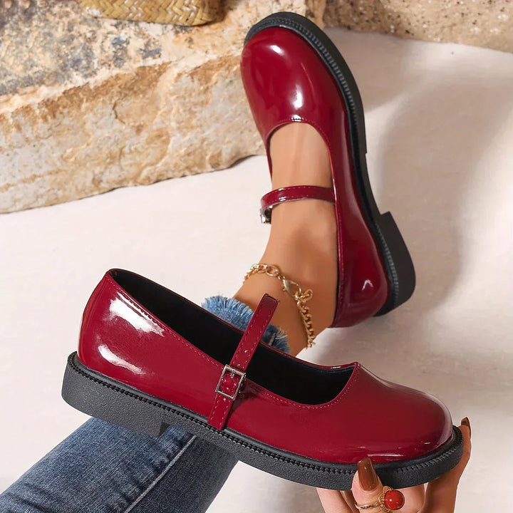 Claire Muse Mary Jane Heels – Red